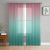 Romantic Purple Gradient Chiffon Sheer Curtains for Living Room Bedroom Home Decoration Window Voiles Tulle Curtain