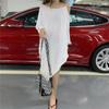 Inclined Shoulder Mid Length Dress Fashionable Summer Loose Korean Large Slip Dress Fashionable Women's Dress