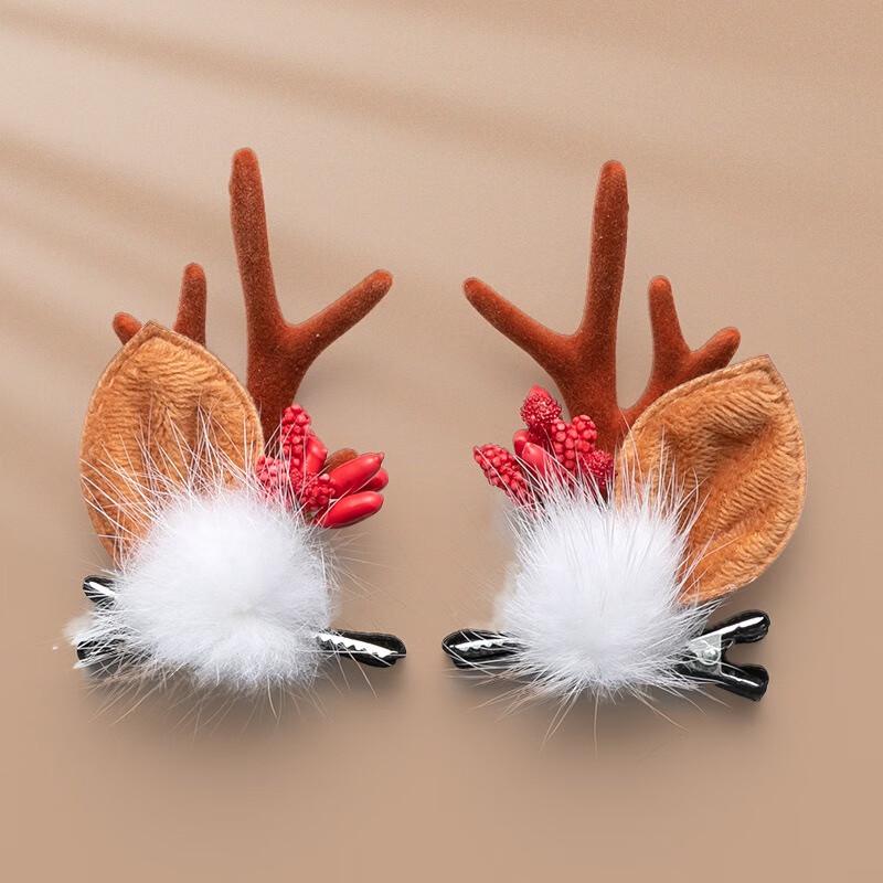 Christmas Reindeer Hair Clips (3-Pack)