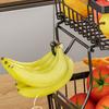 Fruit Organizer Basket Stackable Vegetable Storage Rack with 2 Banana Hangers Space Saving Bread Snacks Organizer
