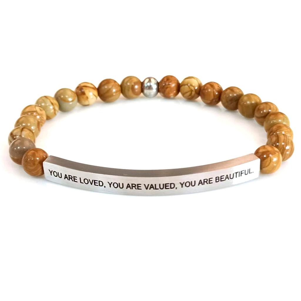 6Mm steel ball obsidian powder chalcedony stainless steel elbow lettering aquamarine bracelet