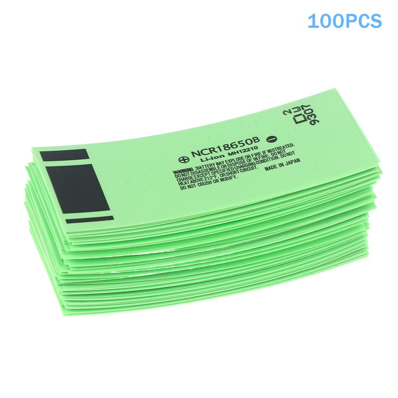 Оптовый пакет термоусадочной трубки из изоляционной пленки для литиевой батареи 18650, 100 шт. зелёный