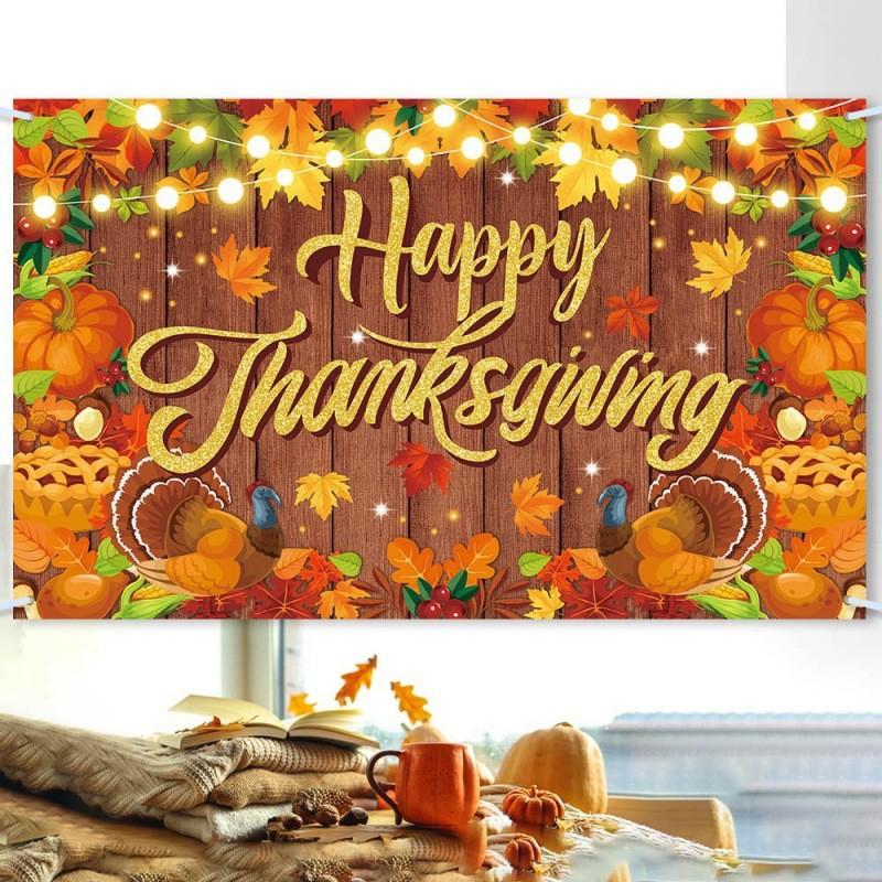 Party Happy Thanksgiving Background Cloth Decoration Banner Decoration Hanging