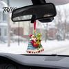 Christmas Tree Hanging Ornaments Green Elf Ornament, Flat Acrylic Pendant Decorations for Car Rearview Mirror Backpack, Festive Holiday Unique