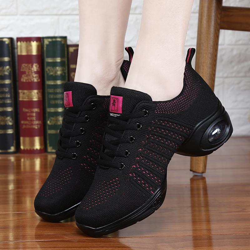 Women's Large Size Flying Woven and Breathable Bottom Increase Ballet Sports Shoes Dance Women's Shoes