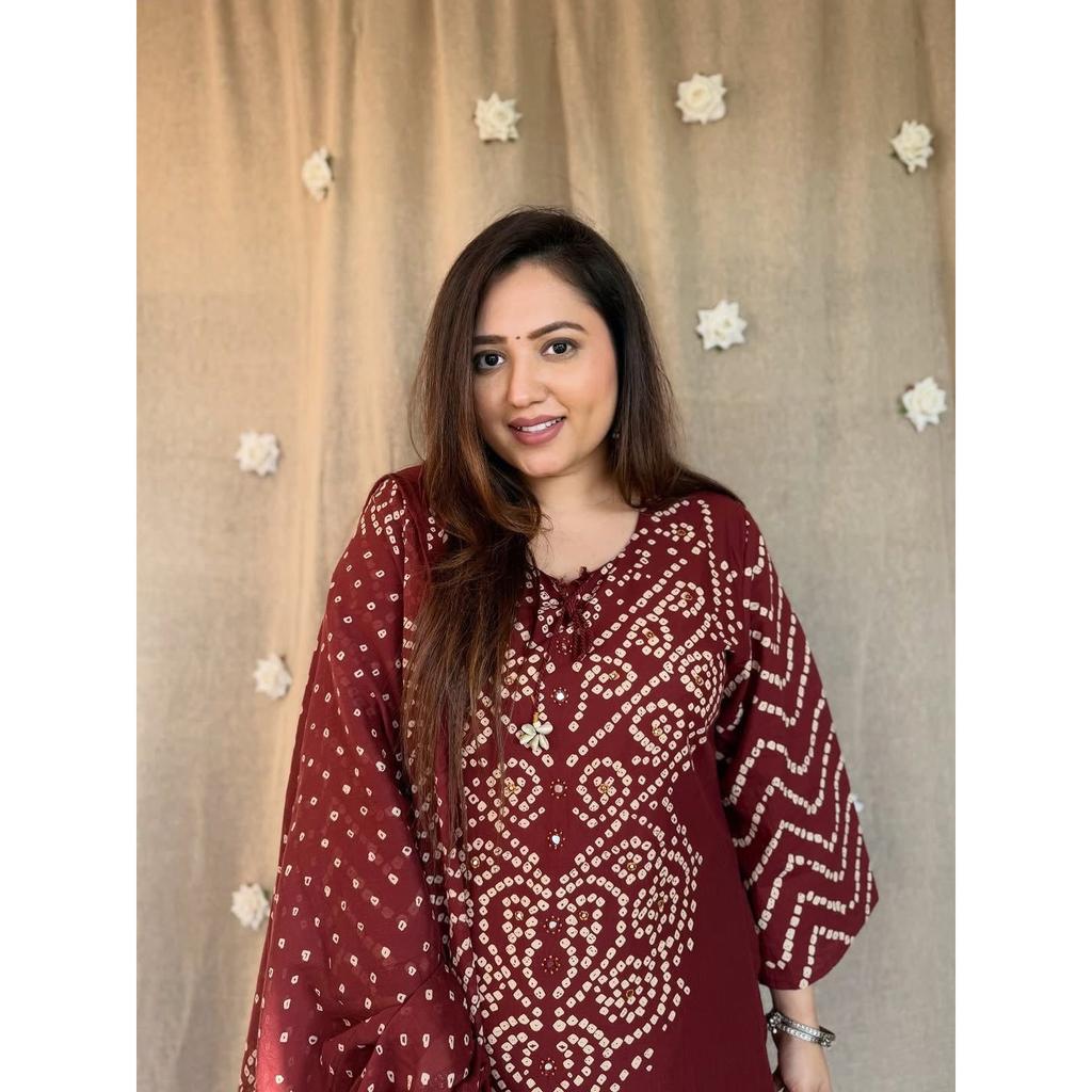 Ensemble Salwar Kameez Mariage Bordeaux Designer pour Femme Ensemble Ethnique Kurta Pantalon Dupatta