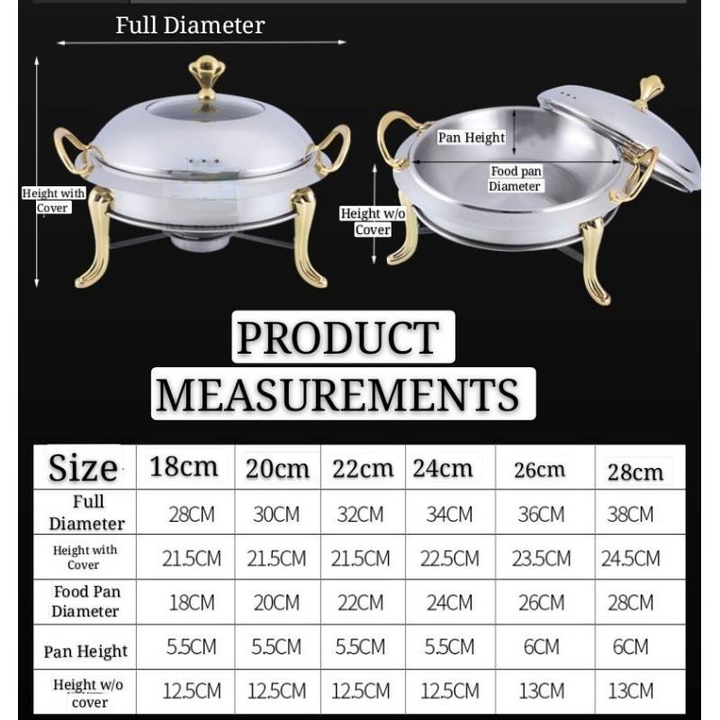 2.5L/3L Stainless Steel Buffet Serving Tray Set Food Tray Chafing Dish Soup Warmer Tray Set New