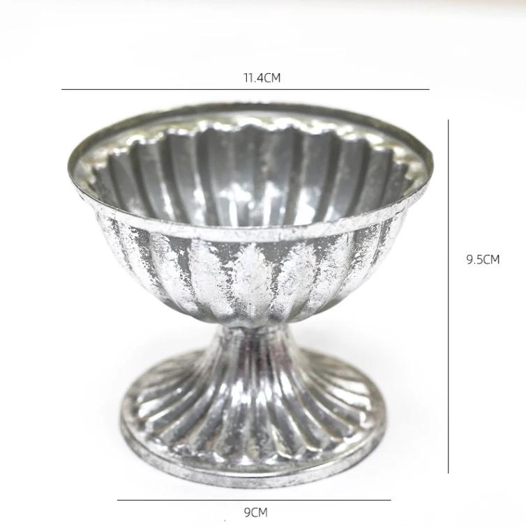 Vintage Klassisk Silverjärn Blombukett Dekoration Hemrum Bord Blomkruka Prydnader Kontor Butik Blomsterarrangemang Hantverk