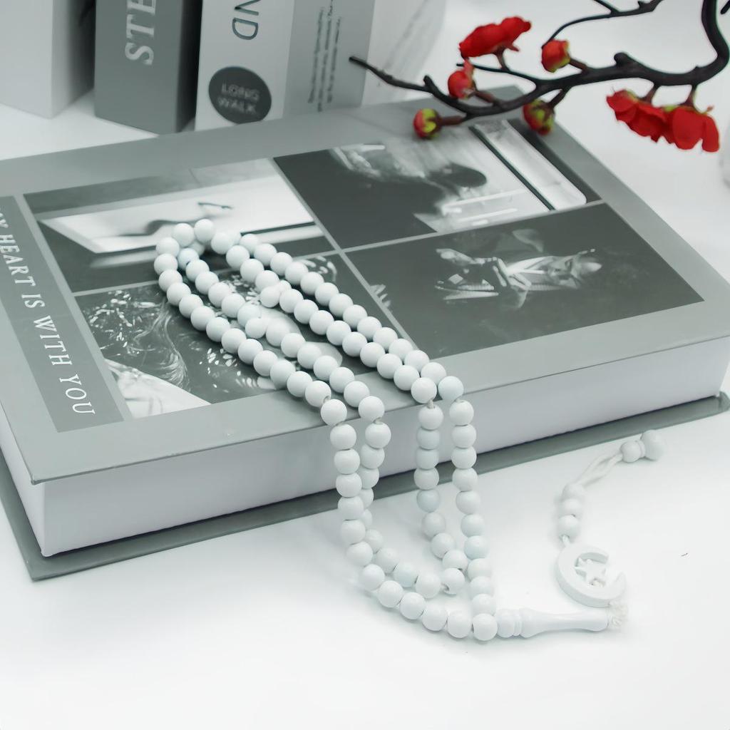 Middle East Saudi Star & Moon Prayer Beads - 99-Bead Car Hanging & Handheld Bracelet.