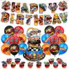 Hot Wheels Geburtstagsparty Dekorationen Set für Jungen, Banner mit Rennwagen-Thema, Luftballons, Rennflaggen, Tischdecke Zubehör