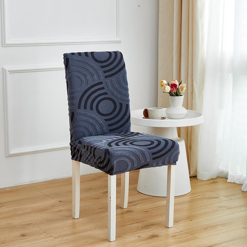 Thickened All-inclusive Elastic Chair Cover, Three-dimensional Jacquard Seat Cushion, Backrest One-piece Dining Chair Cover, Stool Cover 1PC