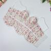 Women Floral Print Bralette Corset Top Spaghetti Strap Sweetheart Neckline Lace Up Bustier Summer Tank Top