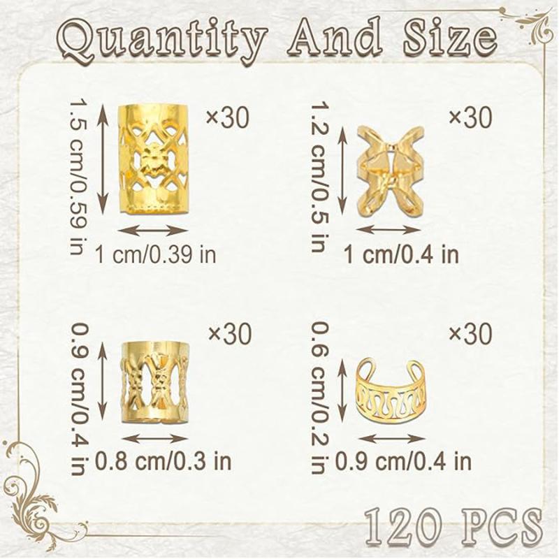 Wig Accessories Braid Hair Decor Golden Silver Dreadlocks Hair Extensions Rings Styling Tool