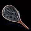 MUQZI Sports Accessory Wooden Handle Rubber/Nylon Mesh Fly Fishing Landing Net Catch Release Scoop