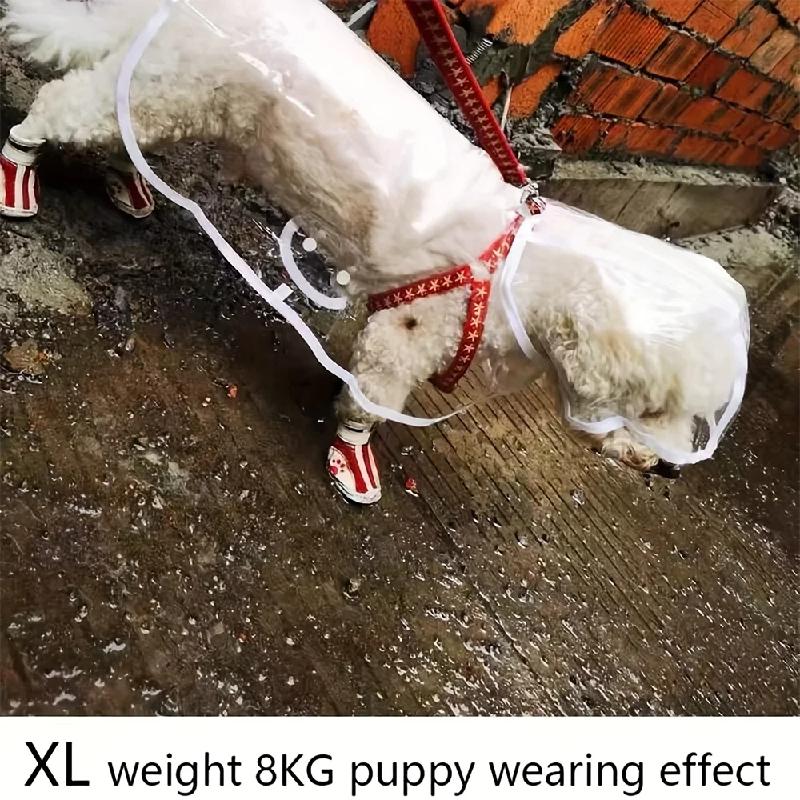 Transparent Waterproof Dog Raincoat, Raincoat for Small and Medium-Sized Dogs, Teddy and Bichon Frise Dog for Rainy Days Walking