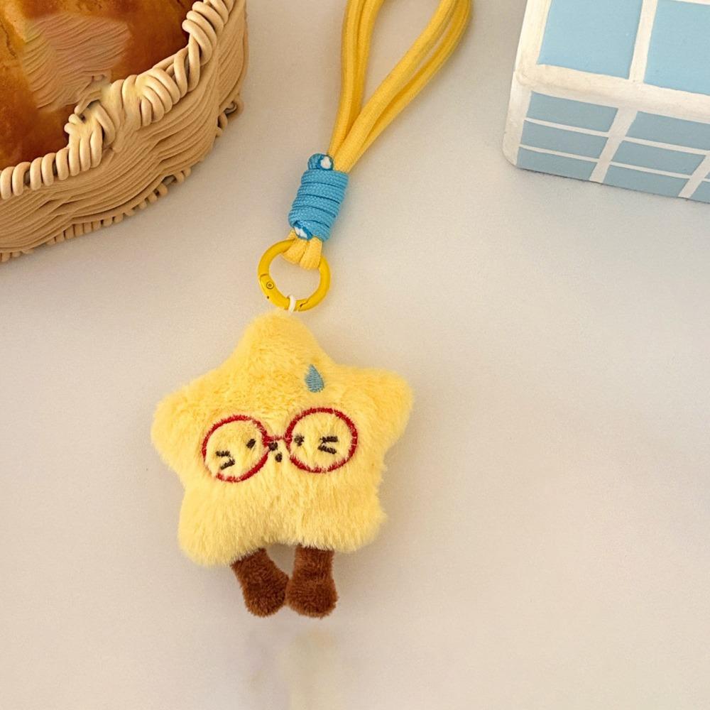 Soft Stars Keychains Cute Doll Couple Key Chain Kawaii Star Plush Key Chain  Bag Accessories