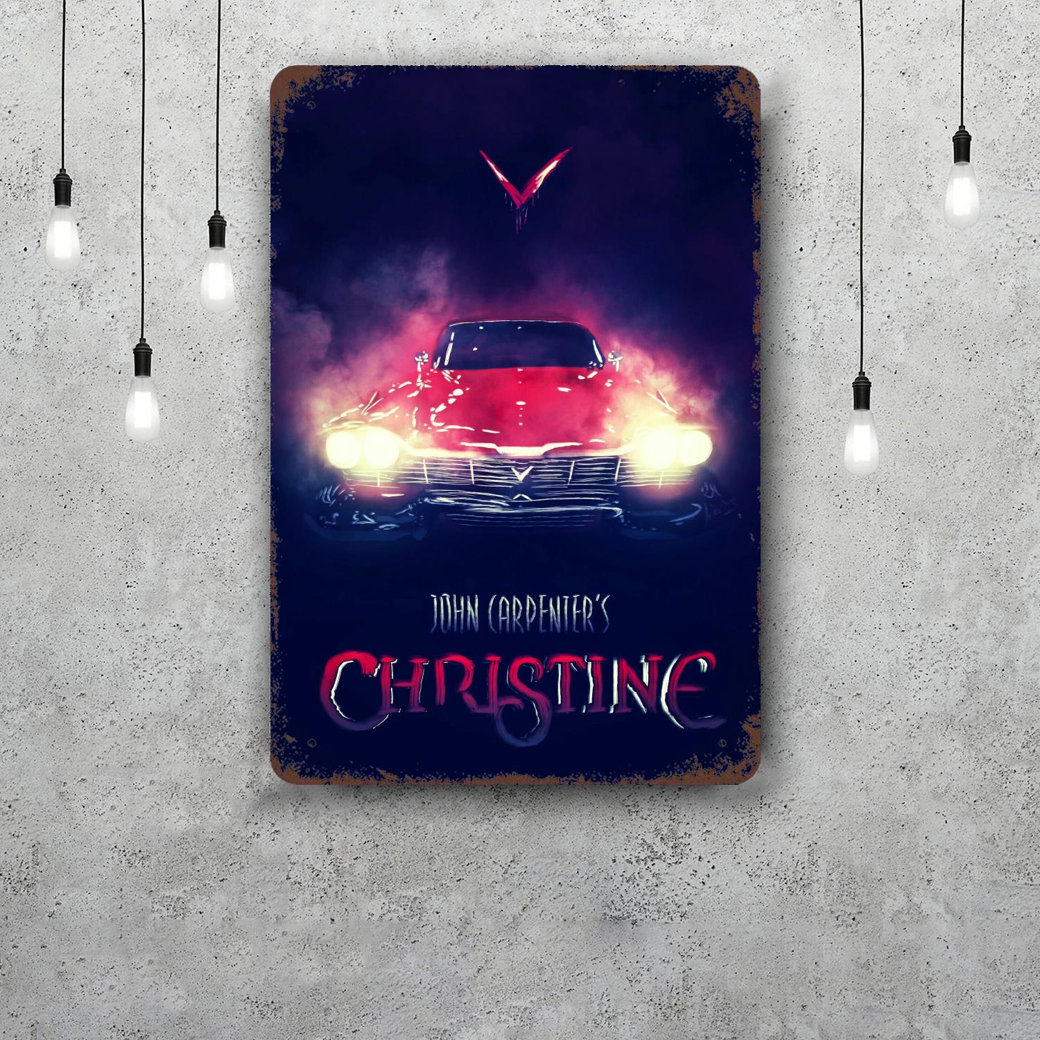 

christine movie Decor Poster Vintage Tin Sign Metal Sign Decorative Plaque for Pub Bar Man Cave Club Wall Decoration 20x30cm（7.8x11.8inch）