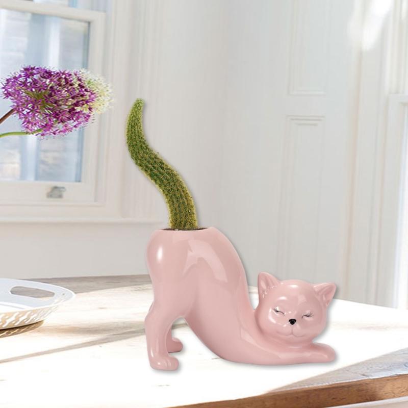 Handmade Mini Cartoon Ceramic Fleshy Plant Pot Planter Gift Ceramic Planter Container for Indoor Garden Desk Decoration