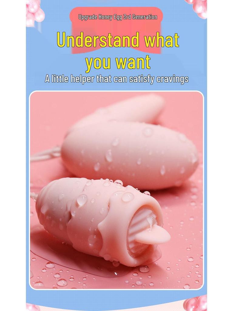 Vibrator Mini Portabil pentru Femei: Ou Triplu cu Vibrații ale Limbii