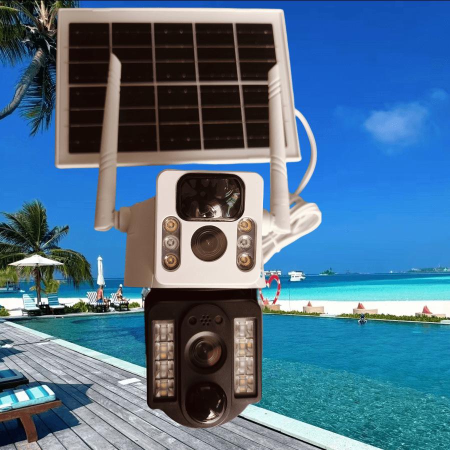 V380 Pro Edition Dual Lens Solar Surveillance Outdoor 4G Camera, European Style