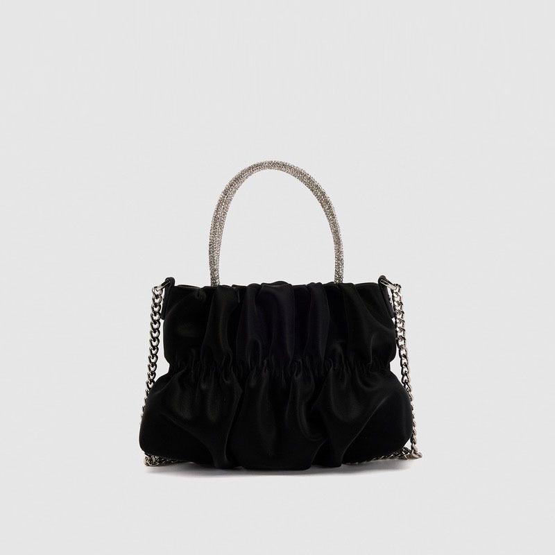 

Handbag with Shoulder Strap for Ladies, Party Style, Pleated Cloud-shaped Chain Crossbody Bag чорний