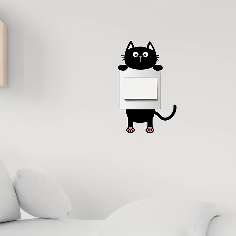 1pc Removable Wallpaper Peel and Stick Decal Cute Cat Wall Sticker Vinyl Self-Adhesive For Bedroom and Living Room Switch Decal Home Decoration