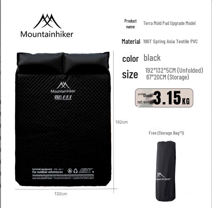 Mountain Guest Terra Inflatable Camping Mat with Pillow - Moisture-Proof Air Nozzle Sleeping Pad