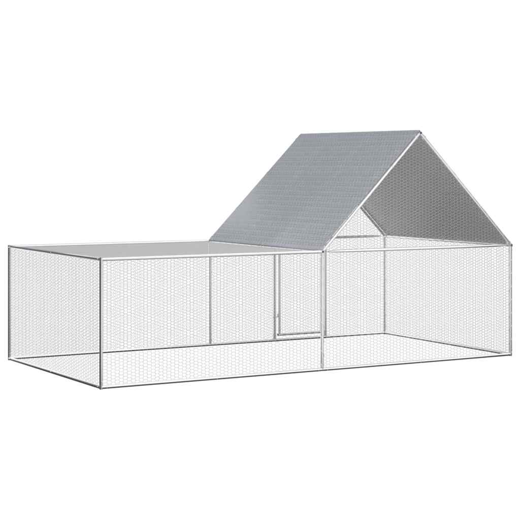 Vidaxl Voliera per Galline, 4 X 2 X 2 M, Acciaio Zincato