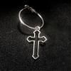 Punk Hollow Cross Pendant Dangle Earrings For Women Minimalist Silver Color Round Circle Drop Dangle Earring Ear Jewelry Gifts