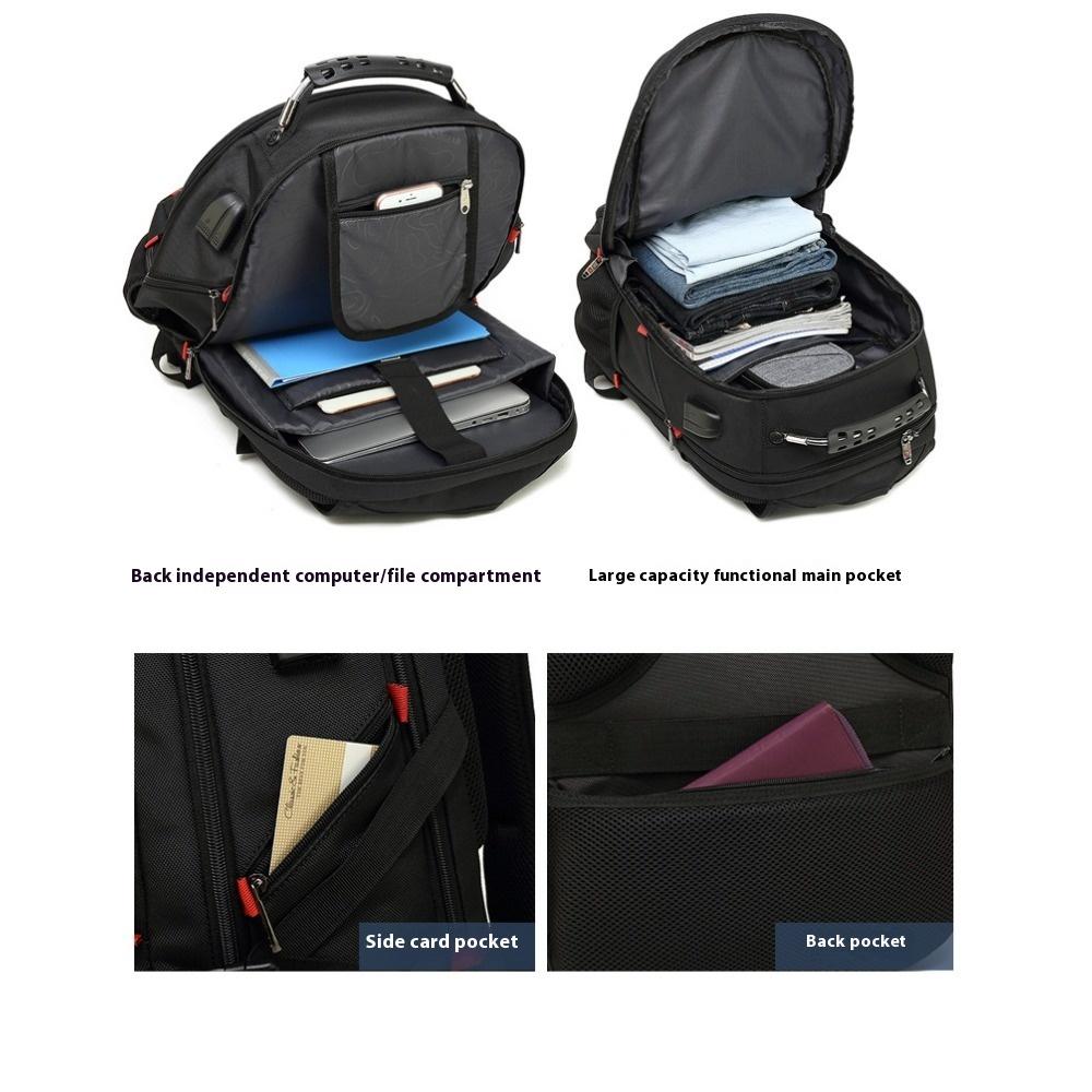 Multifunctional Business Backpack Waterproof Large Capacity Double Backpack Men's Leisure Travel Backpack Premium Sense