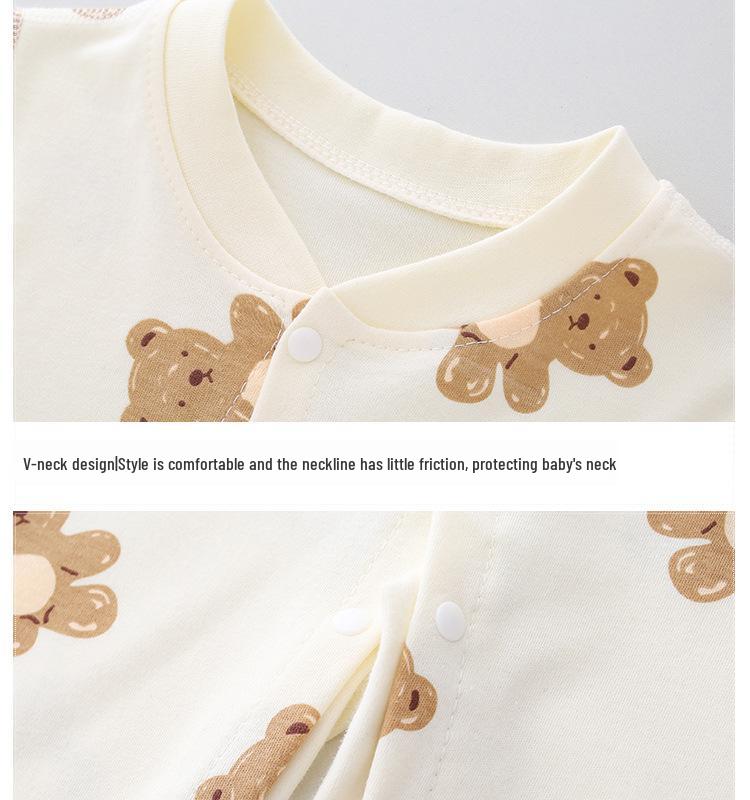 Infant & Toddler Long Sleeve Cotton Romper - Unisex Cartoon Print for Autumn/Winter