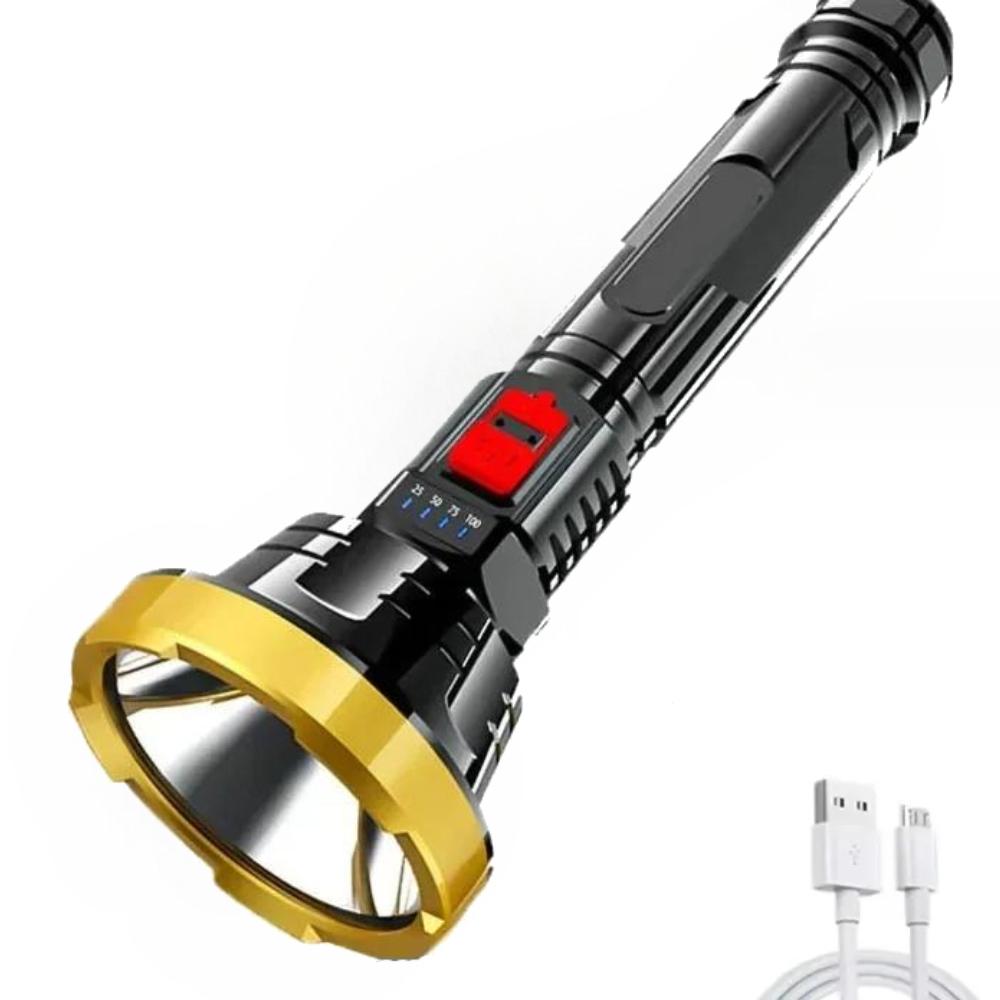 3000M Long Short High Power USB Rechargeable LED Flashlight LED Battery Display Work Light Ultra Powerful Flashlight Lamp Portable Torch Flash