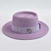 Fashionable Metal XRB Letter Straw Hats for Women Summer Elegant Holidays Boater Hat Outdoor Beach Sun Hat
