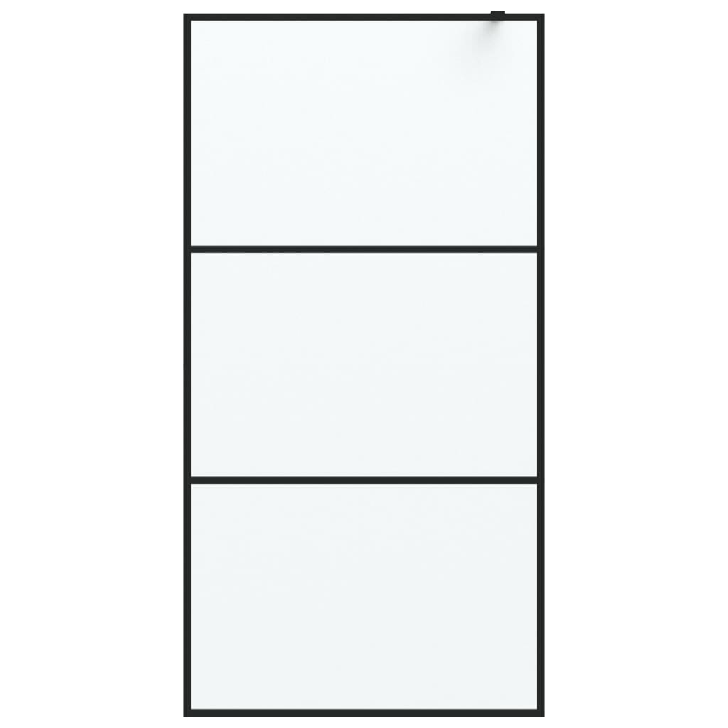 Walk In Shower Screen Black 100 X 195 Cm Matte ESG Glass
