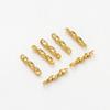 30pcs/lot 2*12.5mm 14K 18K Gold Color Twisted Connecting Rod With Double Hole Earing Charm Sticks For DIY Jewelry Making