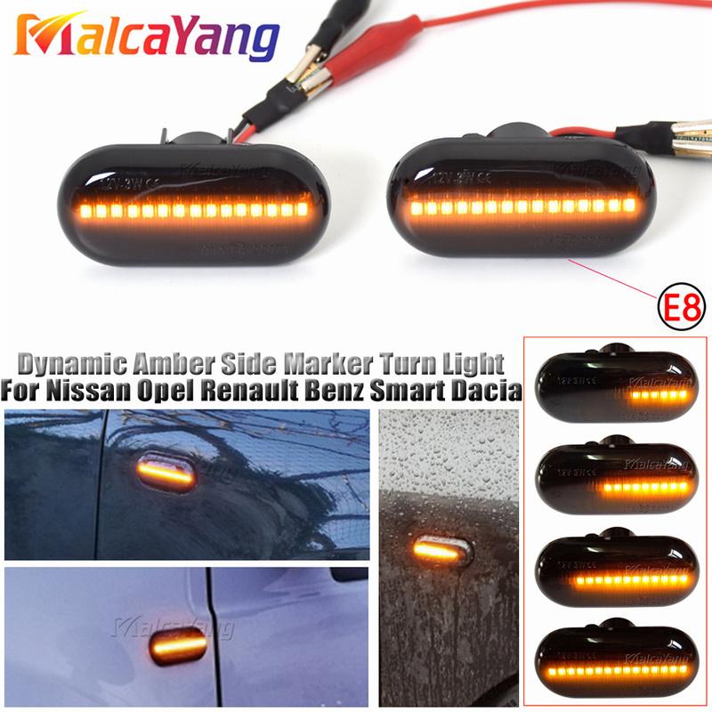 For Dacia Duster Dokker Lodgy Renault Megane 1 Clio1 2 KANGOO ESPACE Smart Sequential Flashing LED Turn Signal Side Marker Light