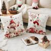 New Christmas Pillowcase Santa Claus Snowman Line Printed Cushion Pillowcase