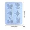 Flower Bear Keychain Silicone Mold Keychain Charm Epoxy Resin Mold Casting Mold with Hanging Hole for DIY Crafts Making