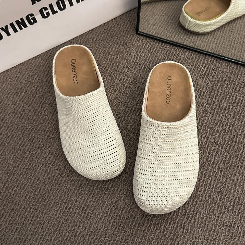 

2025 Новая Мода Летняя Женская Обувь Дышащие Женские Сандалии Легкие Мягкие Удобные Балетки Уличные Повседневные Шлепанцы 41 бежевый