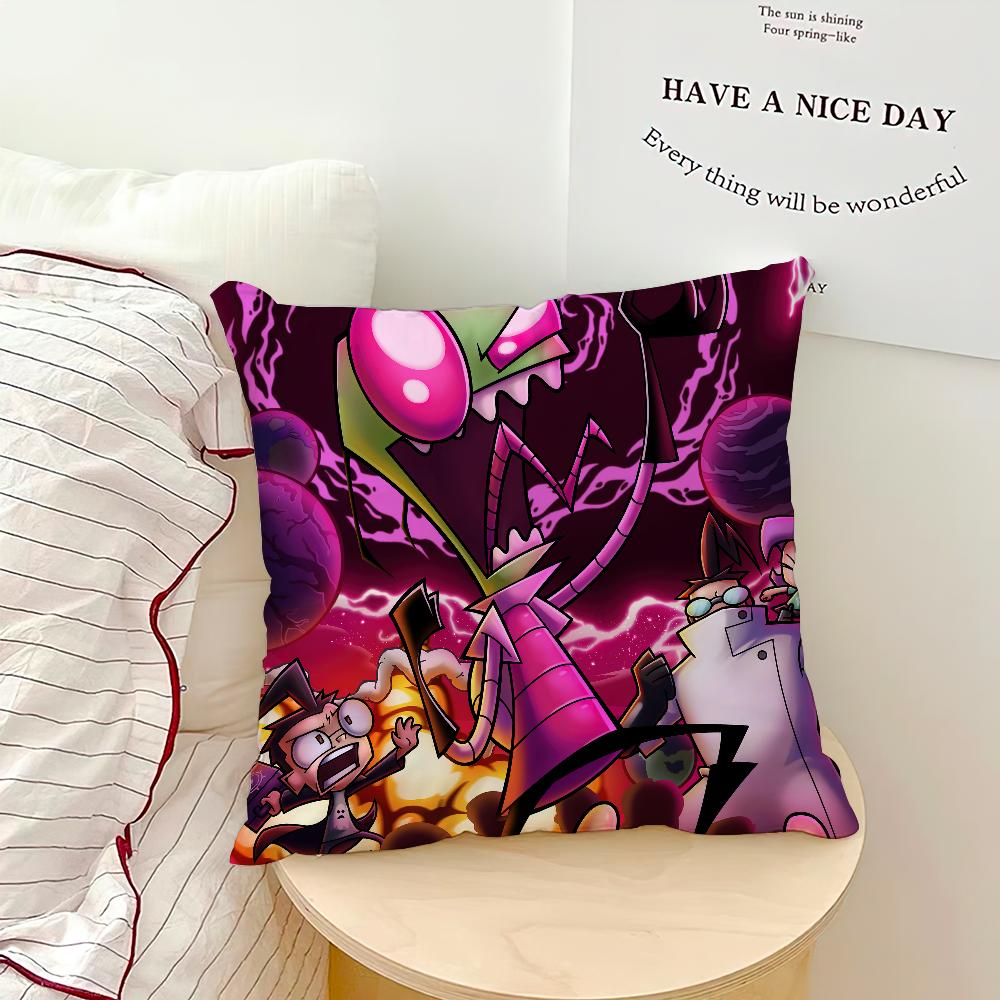 Cartoon Invader Zim Cool Pillow Case Sofa Living Room Bedroom Headboard Backrest Cushion Square Cushion Nap Time