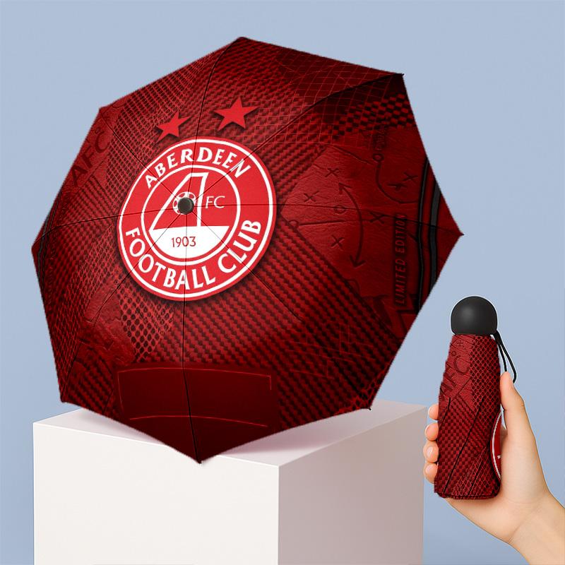 Aberdeen FC Mini 5 Fold Pocket Umbrella Compact Lightweight Anti UV Rain Sun Protection Umbrella Portable Travel Umbrella