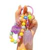 Keychain Strong Load-Bearing Macaron Color Beads Key Chain with Glitter Cicada Pendant Portable Anti-Lost Mobile Phone Chain Bag Hanger