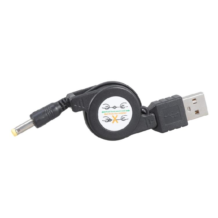 Stretchable USB To 4.0x1.7mm Plug Charging Cord Retractable Power Cable For 5V Mini Fan Speakers Game Consoles