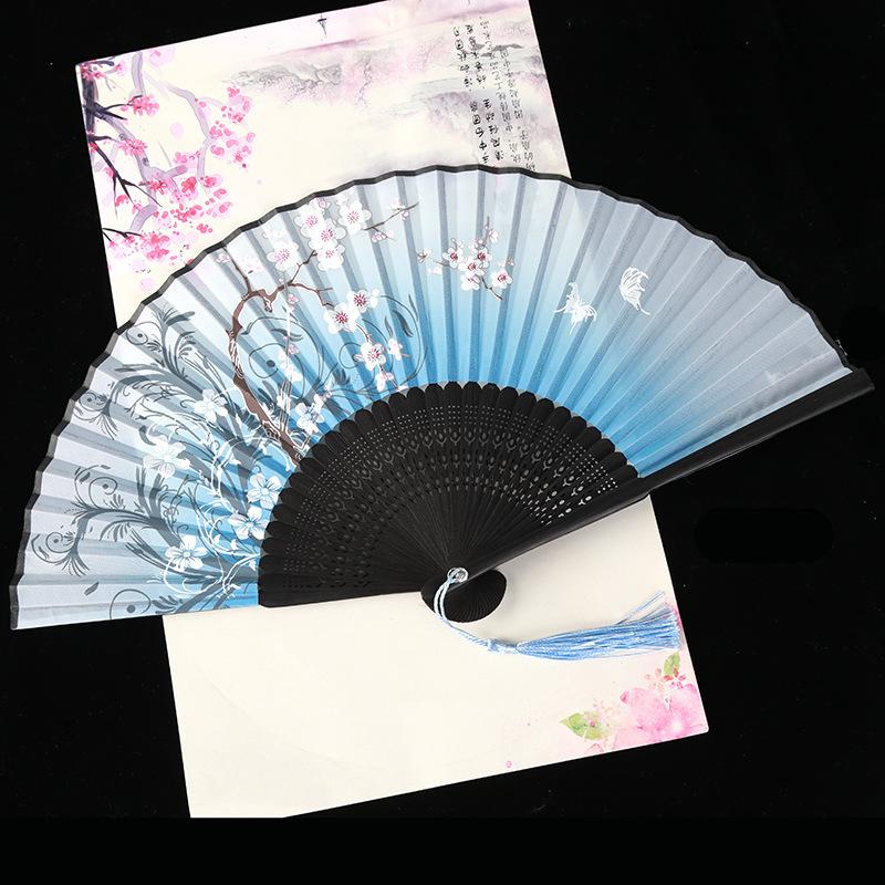 Vintage Style Silk Chinese Folding Fan Japanese Pattern Art Craft Gift Home Decoration Ornaments party Dance Hand Fan gift
