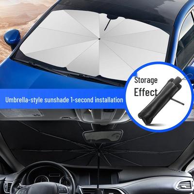 Zesílená sluneční clona do auta: Zatahovací slunečník na čelní sklo pro tepelnou izolaci