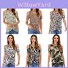 Elegante T-shirt da Donna con Stampa Leopardata e Design Cold Shoulder Perfetta per l'Estate