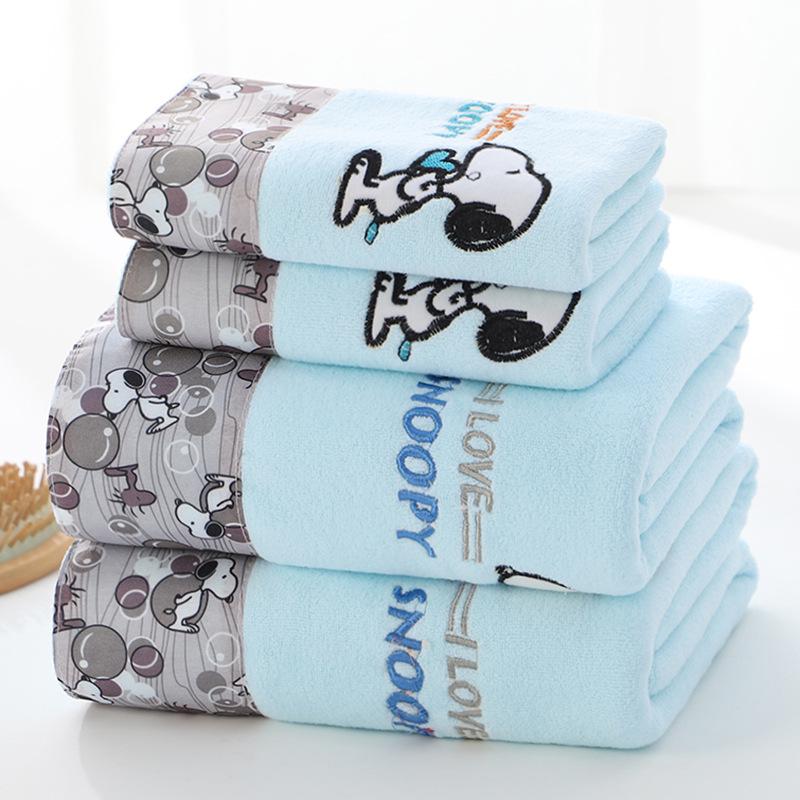 Four Seasons Thickened Polyester/Nylon Hair Drying Towel Set with Appliqué Embroidery