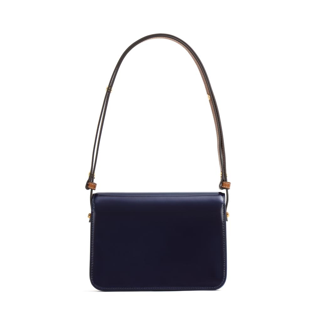 Tory Burch Robinson Double T Logo Classic Magnetic Closure Messenger Bag Women Handbags Navy-Blue 152306-405