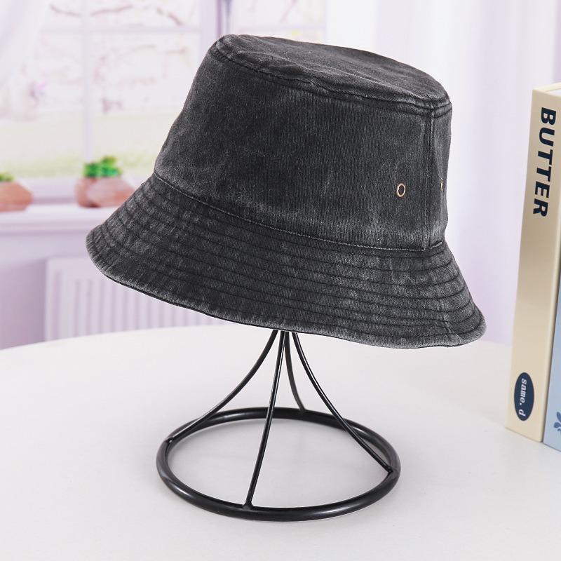 Bucket Hat Men's and Women's Sunscreen Visor Hat Washed Cotton Old Basin Hat Retro Cowboy Hat Travel Small Face