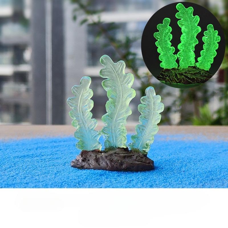 9 Stück/Set Harz Leuchtende Simulation Korallenmodell Aquarium Fischbecken Meeresleuchtendes Korallenriff Schmuck Wasserpflanzen Verzierung